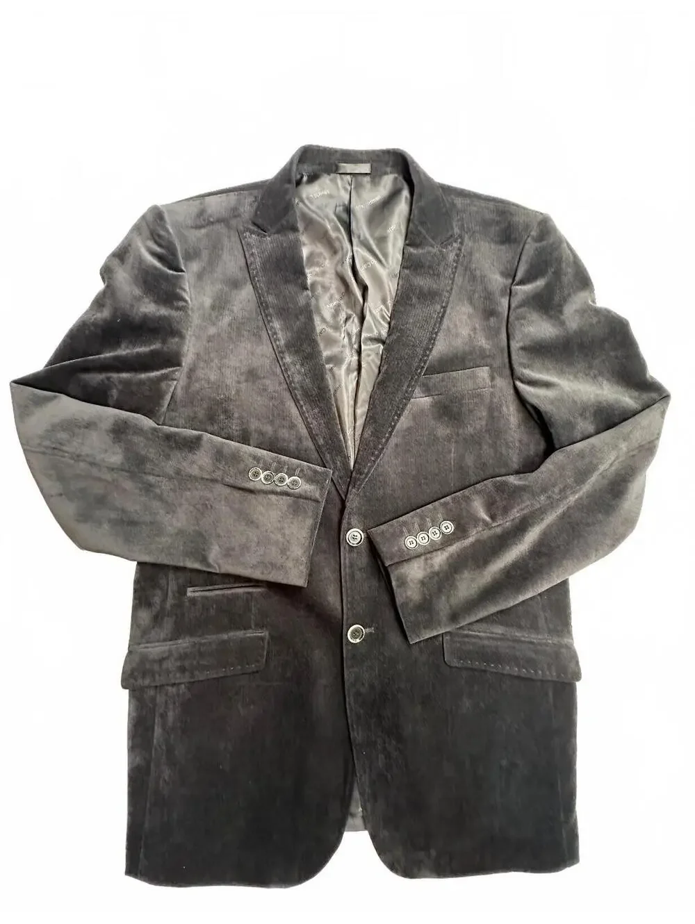 Alberto Cardinali Men's Gray Velvet Tailored Fit Blazer 42L